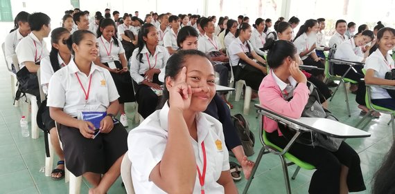 students at school in Cambodia